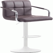 CLP Tabouret de bar Lucy V2  en similicuir avec Piètement en Métal Marron/Blanc - marron polyester 315657