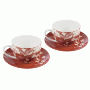 Coffret de 2 tasses et sous-tasses Isana -  Marron Rond Porcelaine Amadeus 6.299x4.9 cm - marron porcelaine 3520071930190