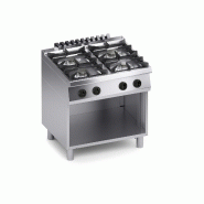 Cuisinière gaz 4 feux, flamme pilote, structure inox, brûleurs fonte, thermocouple sécurité, 80x70x85 cm, Made in Italy X7CUGS10VVPI - 4726