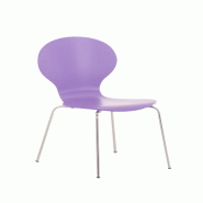 Décoshop26 - Chaise de salle à manger cuisine empilable design moderne bois violet et métal 10_0000947 - 3000719969602