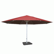 Décoshop26 - Parasol pour restauration Ø 5m mât polyester/aluminium blanc 28kg rouge avec pied 04_0003857 - rouge aluminium 3000532232693