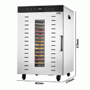 Déshydrateur automatique en acier inoxydable avec 16 plateaux 230V