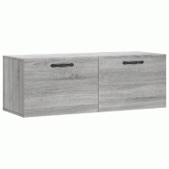 Helloshop26 - Armoire murale sonoma gris rangement pratique 100 x 36,5 x 35 cm en bois d'ingénierie gris 02_0048887 - gris Bois massif 3000235534322