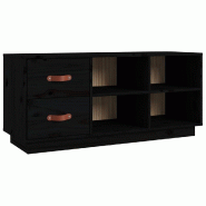 Helloshop26 - Banc à chaussures bottes commode étagère meuble entrée rangement 100 x 34 x 45 cm bois de pin massif noir 02_0022980 - noir Bois mas