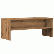 Helloshop26 - Meuble TV bois d'ingénierie moderne grand espace de rangement 100 x 40 x 40 cm en bois chêne artisanal 02_0050675 - Bois massif 300023