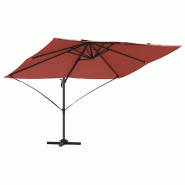 Helloshop26 - Parasol cantilever moderne inclinable rotatif jardin 351 x 250 x 260 cm en polyester terre cuite 02_0058722 - aluminium 3000240738586_0