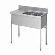 ITALCONCEPT L2G Plonge Inox Soudee, 2 Bacs 850mm x 2000mm x 600 mm - 3616350014740