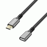 LogiLink Rallonge USB 3.2 Gen2, boîtier alu, 1 m, noir/gris - 4052792074369