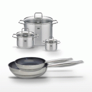 Lot Poêles 24/28cm et Faitouts 14/20/26cm Elo Profi Therm Platinum - gris inox 3176239952551