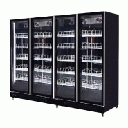Romux® Professional Vitrine Réfrigérée MD 4 Portes Noir 2200 Litres avec éclairage LED Ventilées | Réfrigération Verticale Positive - 8435811805094