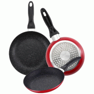San Ignacio - Ensemble de 3 poêles avec revêtement effet marbre Ø16/20/24 cm - aluminium Q0351