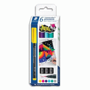 Staedtler - Lumocolor Permanent 318 - Etui Carton 6 Feutres Permanents Pointe Fine 0,6 mm Assortis - 318 C6 - 4007817086070
