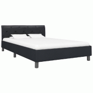 VidaXL Cadre de lit sans matelas noir similicuir 140x200 cm Modèle Wervélia - 284879