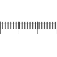 Vidaxl clôture à piquets avec poteaux 3 pcs wpc 600x60 cm 42826
