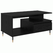VidaXL Table basse Chêne noir 90 x 49 x 45 cm Bois d'ingénierie Modèle Helios Signature - 882707