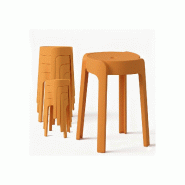 8 Tabourets Gigognes empilables BM HOME TAB-ORANGE en plastique, légers pour la maison, salle de classe, cuisine, jardin - orange plastique polypropy