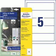 Avery Zweckform C32267-10 Lot de 10 Étiquettes pour Dos de Classeur (50 Étiquettes Dos 54 x 190 mm sur Format A4, Micro-Perforation, Idéal pour le