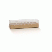 Boite pour macarons avec couvercle transparent 19x5x5 cm - par 10