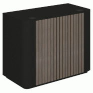 Comptoir noir Vertigo T03 2 angles arrondis MDF noir et noyer foncé 120x60x93cm