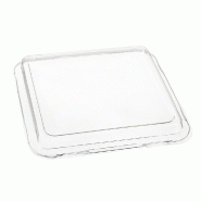Couvercle carré pour assiette réf 38934 PET transparent 19,5x19.5x2cm - par 500