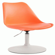 Décoshop26 - Chaise de salle à manger x1 pivotante hauteur réglable en plastique orange et pied trompette en métal blanc 10_0008483 - blanc métal