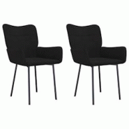 Décoshop26 - Set de 2 chaises de salle à manger desing simple en tissu velours noir pieds en métal DEC025566 - noir 3000255319626 Décoshop26 - Set de 2 chaises de salle à manger desing simple en tissu velours noir pieds en métal DEC025566 - noir 3000255319626