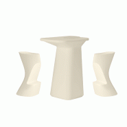 Ensemble NOMA table + 2 tabourets - crème