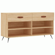 Helloshop26 - Banc à chaussures bottes commode étagère meuble entrée rangement sonoma 102 x 35 x 55 cm bois d'ingénierie marron 02_0022939 - marr