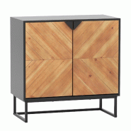 Helloshop26 - Buffet avec rangement 80 x 40 x 80 cm grande capacité de rangement design moderne en MDF noir 20_0010792 - 3000226367335