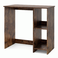 Helloshop26 - Bureau d'ordinateur pour petit espace 80 x 40 x 74 cm avec étagère 2 niveaux design moderne en bois d'ingénierie 20_0010881 - Bois ma
