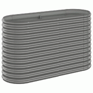 Helloshop26 - Lit surélevé de jardin ovale 114 x 40 x 68 cm spacieux et résistant au intempéries en acier galvanisé gris 02_0046563 - gris acier