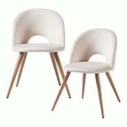 Helloshop26 - Lot de 2 chaises de salle à manger salon design moderne cuisine 77 x 50 x 55 cm beige 03_0009626 - 3000224789672 Helloshop26 - Lot de 2 chaises de salle à manger salon design moderne cuisine 77 x 50 x 55 cm beige 03_0009626 - 3000224789672