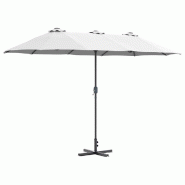 Helloshop26 - Parasol de jardin pliable moderne 370 x 197 x 239 cm pratique et durable en polyester sable 02_0058739 - aluminium 3000240745409