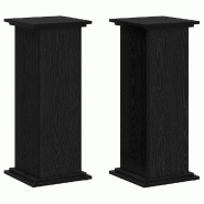 Helloshop26 - Support de plante moderne polyvalent intérieur extérieur 33 x 33 x 80 cm en bois d'ingénierie chêne noir 02_0052187 - noir Bois mass
