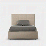 Itamoby Lit Queen Size Mika Avec Conteneur Rembourré 120X190 Simili Cuir Gris Tourterelle - beige VE1219MIKA023-CT_0