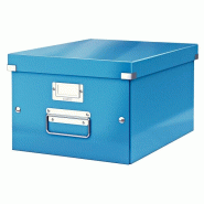 LEITZ Lot de 6 Boîte de rangement Click & Store Wow, format A4, coloris bleu métallique - bleu 60440036