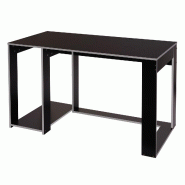 Mendler Bureau HWC-J26, table d'ordinateur table de bureau, 120x60x76cm ~ noir-gris - noir Bois massif 75839