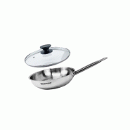 Set de 1 poêle de 24 cm en inox et couvercle en verre Fackelmann Eterna - multi-matériau 3176239943788