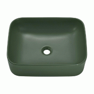 STELLAMEUBLES Vasque à poser rectangulaire Kaki céramique 50cm KAMA - 3667335110292