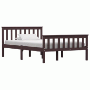 VidaXL Cadre de lit sans matelas marron foncé pin massif 120x200 cm Modèle Wervessal - 283234