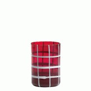 Zafferano Twiddle - Lot De 6 Verres En Verre Soufflé Rouge 35 Cl, Faits Main Avec Déco Blanche, Lavables Au Lave-Vaisselle - transparent 8051827975646