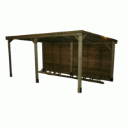 Abri vélos en bois - Structure tout bois avec poteaux 120x120 mm et chevrons 68x68 mm - 5 ou 10 places Abri vélos en bois - Structure tout bois avec poteaux 120x120 mm et chevrons 68x68 mm - 5 ou 10 places