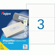 Apli 300 étiquettes blanches multi-usage, format 210 x 99 mm (100 feuilles A4 / cdt) - 3270241190199