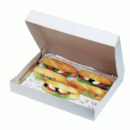 Boîte pour plateaux traiteur en carton blanc 43x29x6cm - par 25 - robuste et pratique
