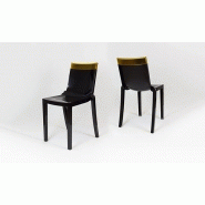 Chaise design noire et or - style Art Déco Oro - structure en polycarbonate, empilable Chaise design noire et or - style Art Déco Oro - structure en polycarbonate, empilable