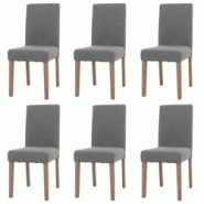 Décoshop26 - Lot de 6 chaises de salle à manger dossier haut en tissu bouclé gris pieds en bois clairs 04_0007634 - gris 3000262207947 Décoshop26 - Lot de 6 chaises de salle à manger dossier haut en tissu bouclé gris pieds en bois clairs 04_0007634 - gris 3000262207947