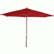 Décoshop26 - Parasol de jardin Ø 3m polyester/bois bordeaux 04_0003812 - Bois massif 3000528132693