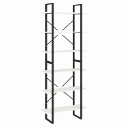 Helloshop26 - Armoire haute espace de rangement 80 x 30 x 210 cm style industriel finition mate en bois de pin blanc 02_0047883 - blanc métal 3000235
