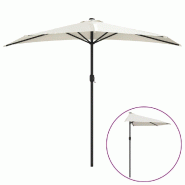 Helloshop26 - Parasol de balcon avec mât en aluminium 270 x 135 cm demi sable 02_0008304 - aluminium 3000443947761