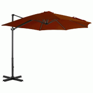 Helloshop26 - Parasol déporté avec mât en aluminium 300 cm orange 02_0008506 - 3000454082727